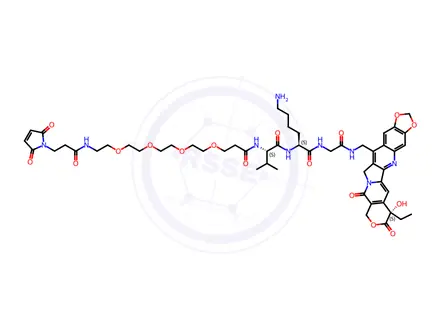 Chemical structure of MP-PEG4-Val-Lys-Gly-7-MAD-MDCPT