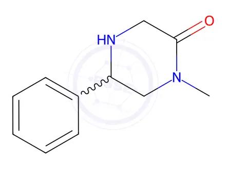 Chemical structure of 1-methyl-5-phenylpiperazin-2-one