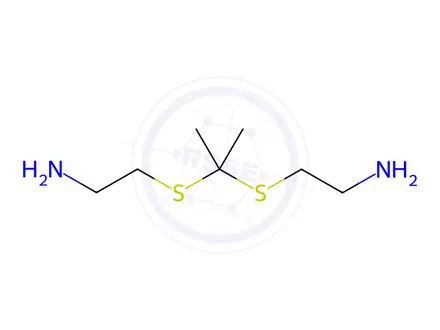 Chemical structure of acetone-[bis-(2-amino-ethyl)-dithioacetal]