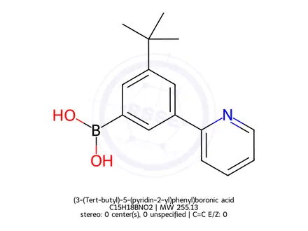 Chemical structure of (3-(Tert-butyl)-5-(pyridin-2-yl)phenyl)boronic acid