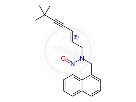 Chemical structure of (E)-N-(6,6-Dimethylhept-2-en-4-yn-1-yl)-N-(naphthalen-1-ylmethyl)nitrous Amide