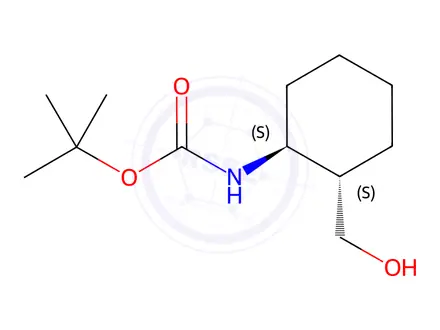 Chemical structure of Carbamic acid, N-[(1S,2S)-2-(hydroxymethyl)cyclohexyl]-, 1,1-dimethylethyl ester