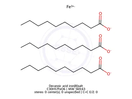 Chemical structure of Decanoic acid iron(III)salt