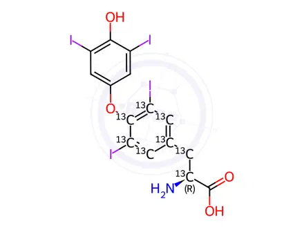 Chemical structure of Liothyronine EP Impurity A-13C9-15N