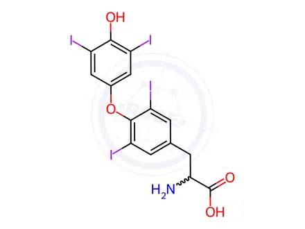 Chemical structure of DL-THYROXINE