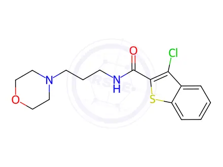 Chemical structure of 3-chloro-N-(3-morpholinopropyl)-1-benzothiophene-2-carboxamide