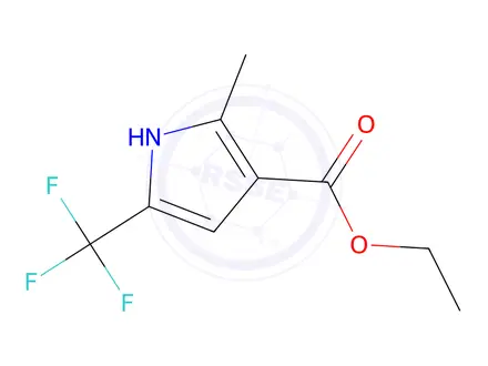 Chemical structure of Ethyl 2-methyl-5-(trifluoromethyl)-1H-pyrrole-3-carboxylate