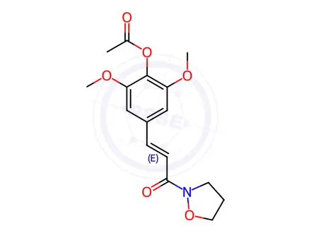 Chemical structure of 2-[3-[4-(Acetoxy)-3,5-dimethoxyphenyl]-1-oxo-2-propenyl]isoxazolidine