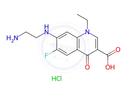 Chemical structure of Desethylene Norfloxacin Hydrochloride