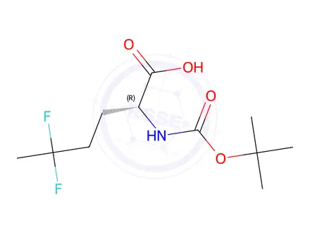 Chemical structure of (2R)-2-(tert-butoxycarbonylamino)-5,5-difluoro-hexanoic acid