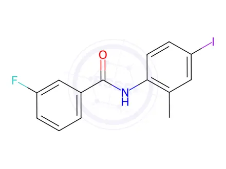 Chemical structure of 3-Fluoro-N-(4-iodo-2-methylphenyl)benzamide