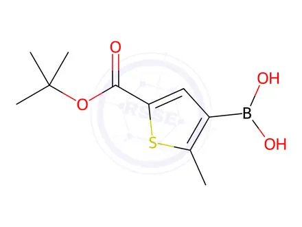 Chemical structure of (5-(tert-Butoxycarbonyl)-2-methylthiophen-3-yl)boronic acid