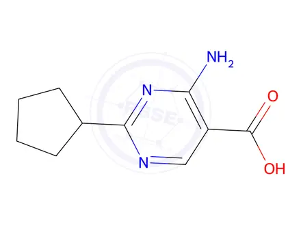 Chemical structure of 4-amino-2-cyclopentylpyrimidine-5-carboxylic Acid