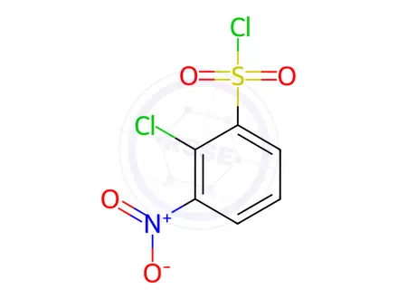 Chemical structure of 2-chloro-3-nitrobenzene-1-sulfonyl chloride
