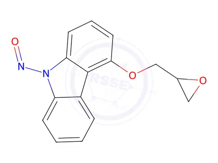 Chemical structure of 9-Nitroso-4-(oxiran-2-ylmethoxy)-9H-carbazole