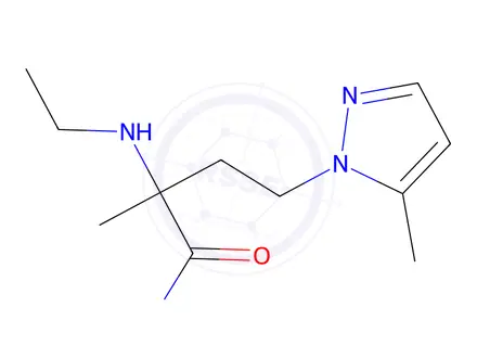 Chemical structure of 2-(Ethylamino)-2-methyl-4-(5-methyl-1h-pyrazol-1-yl)butanamide