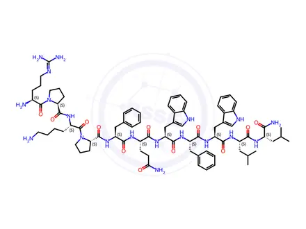 Chemical structure of [D-Arg1,D-Phe5,D-Trp7,9,Leu11]-Substance P