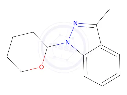 Chemical structure of 1-(Tetrahydro-2H-pyran-2-yl)-3-methyl-1H-indazole