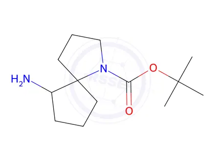 Chemical structure of Tert-butyl 6-amino-1-azaspiro[4.4]Nonane-1-carboxylate