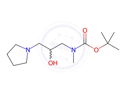 Chemical structure of Carbamic acid, N-[2-hydroxy-3-(1-pyrrolidinyl)propyl]-N-methyl-, 1,1-dimethylethyl ester