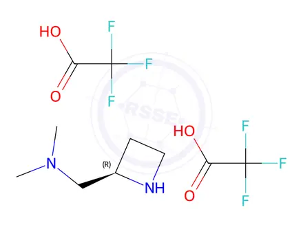 Chemical structure of (R)-1-(Azetidin-2-yl)-N,N-dimethylmethanamine bis(2,2,2-trifluoroacetate)