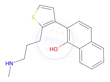Chemical structure of Duloxetine Impurity (alpha-Hydroxy)