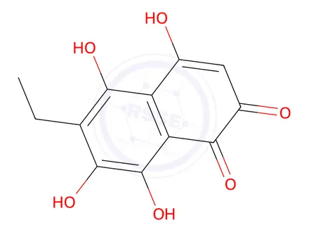 Chemical structure of 2-ETHYL-3,5,6,8-TETRAHYDROXY-[1,4]NAPHTHOQUINONE