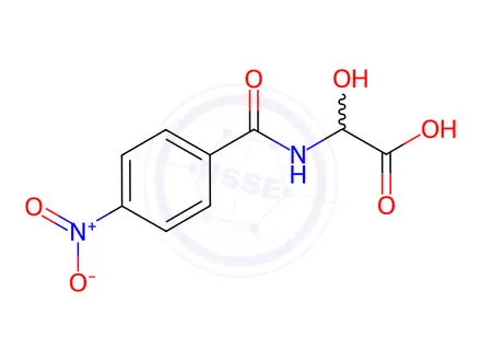 Chemical structure of Acetic acid, hydroxy[(4-nitrobenzoyl)amino]-(9CI)