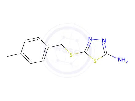 Chemical structure of 5-{[(4-methylphenyl)methyl]sulfanyl}-1,3,4-thiadiazol-2-amine