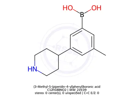 Chemical structure of (3-Methyl-5-(piperidin-4-yl)phenyl)boronic acid