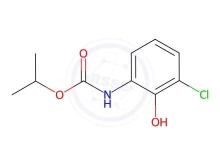 Chemical structure of propan-2-yl N-(3-chloro-2-hydroxy-phenyl)carbamate