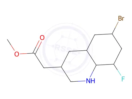 Chemical structure of methyl 2-(6-bromo-8-fluoro-3-quinolyl)acetate