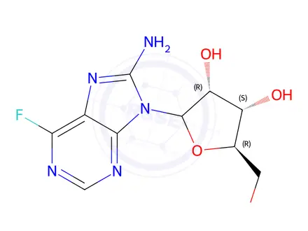 Chemical structure of 8-Amino-6-Fluoro-9-Ribofuranosyl-9H-Purine