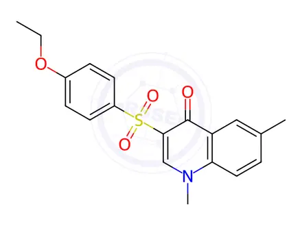 Chemical structure of 3-(4-ethoxyphenyl)sulfonyl-1,6-dimethylquinolin-4-one