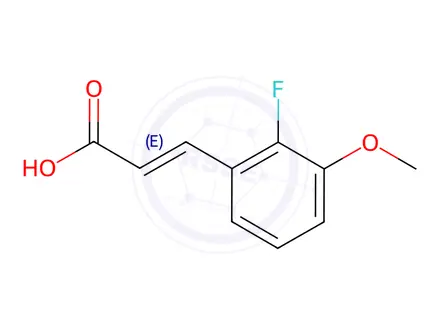 Chemical structure of (2E)-3-(2-Fluoro-3-methoxyphenyl)-2-Propenoic Acid