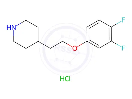 Chemical structure of 4-[2-(3,4-Difluorophenoxy)ethyl]piperidine hydrochloride