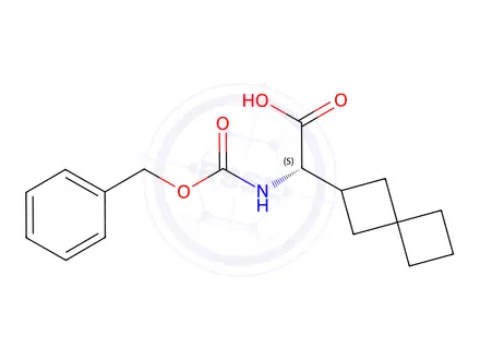 Chemical structure of (S)-2-(((Benzyloxy)carbonyl)amino)-2-(spiro[3.3]heptan-2-yl)acetic acid