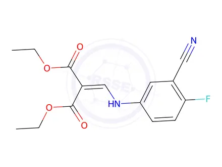 Chemical structure of Diethyl 2-(((3-cyano-4-fluorophenyl)amino)methylene)malonate