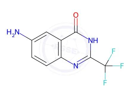 Chemical structure of 6-AMINO-2-TRIFLUOROMETHYL-QUINAZOLIN-4-OL