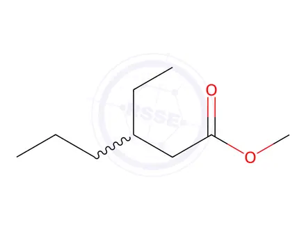 Chemical structure of methyl 3-ethylhexanoate