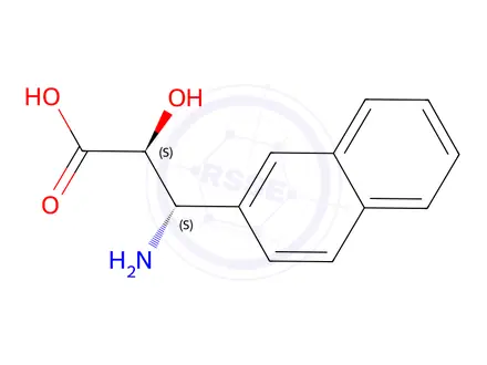 Chemical structure of (2S,3S)-3-amino-2-hydroxy-3-(naphthalen-2-yl)propanoic acid