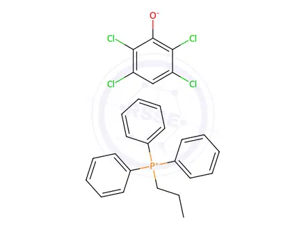 Chemical structure of triphenylpropylphosphonium, salt with 2,3,5,6-tetrachlorophenol (1:1)