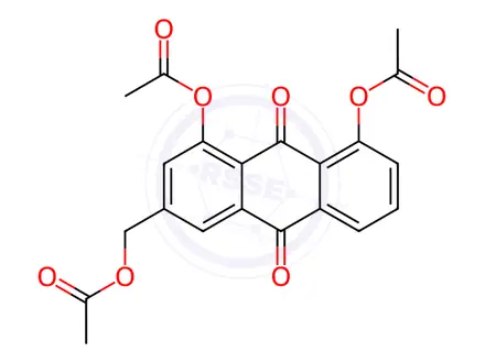 Chemical structure of Triacetyl aloe-emodin(Impurity A)