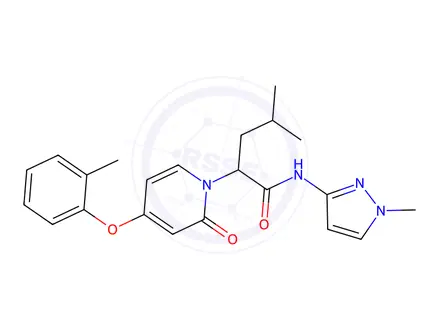 Chemical structure of 4-Methyl-2-(2-oxo-4-(o-tolyloxy)pyridin-1(2H)-yl)pentanoic acid