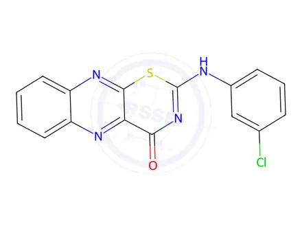 Chemical structure of 2-((3-Chlorophenyl)amino)-4H-[1,3]thiazino[5,6-b]quinoxalin-4-one