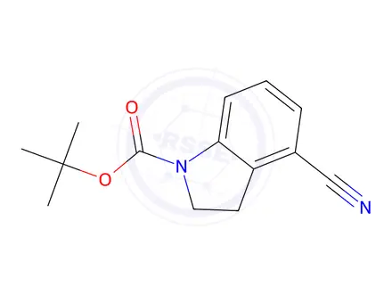 Chemical structure of tert-Butyl 4-cyanoindoline-1-carboxylate
