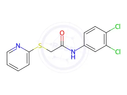 Chemical structure of N-(3,4-dichlorophenyl)-2-(pyridin-2-ylthio)acetamide