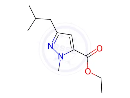 Chemical structure of 1-METHYL-3-(2-METHYLPROPYL)-1H-PYRAZOLE-5-CARBOXYLIC ACID ETHYL ESTER