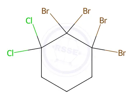 Chemical structure of tetrabromodichlorocyclohexane