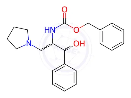 Chemical structure of Benzyl [(1R,2R)-1-Hydroxy-1-phenyl-3-(1-pyrrolidinyl)-2-propanyl]carbamate